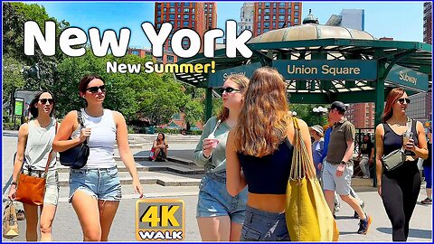 WALK → MANHATTAN in SUMMER USA 🇺🇲 4K video HDR WALKING Travel channel !!