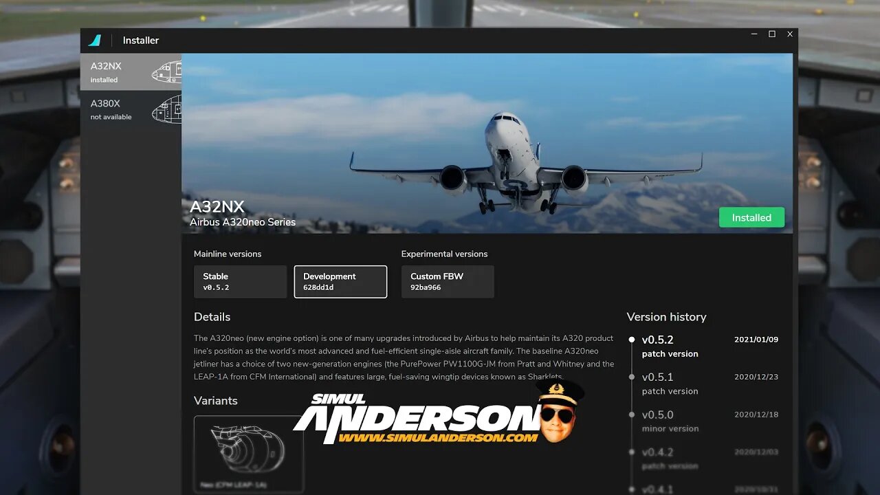 Conheça o Novo Instalador do A32NX no Microsoft Flight Simulator 2020