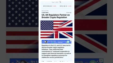 US & UK Regulators Partner on Broader Crypto Regulation #cryptomash @BitBoyCrypto @Hashoshi4