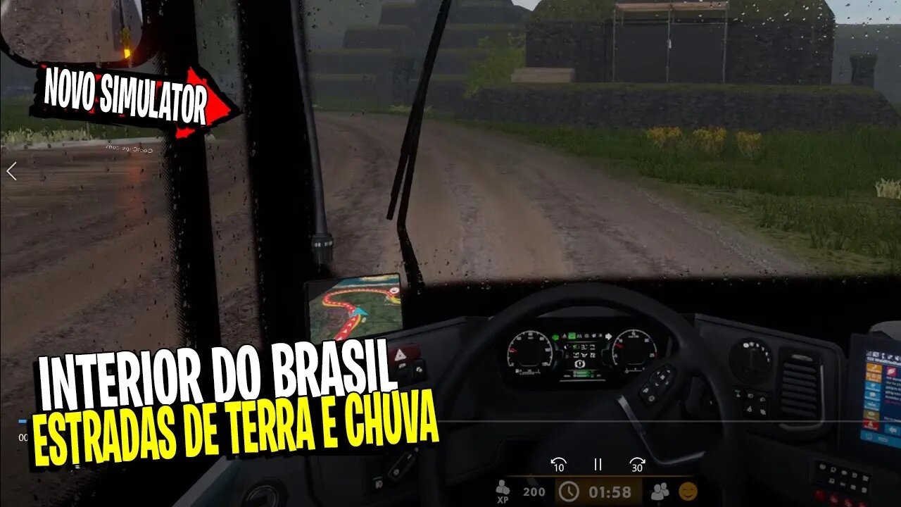 ▶️BUS SIM 22 - EXPLORANDO AS ESTRADAS DE TERRA E CHUVA NO INTERIOR DO BRASIL