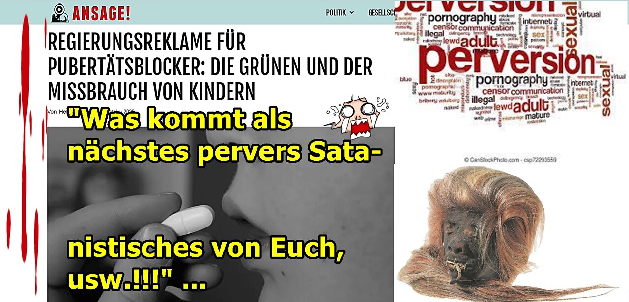 "Was kommt als nächstes pervers Satanistisches von Euch, usw.!!!" ...