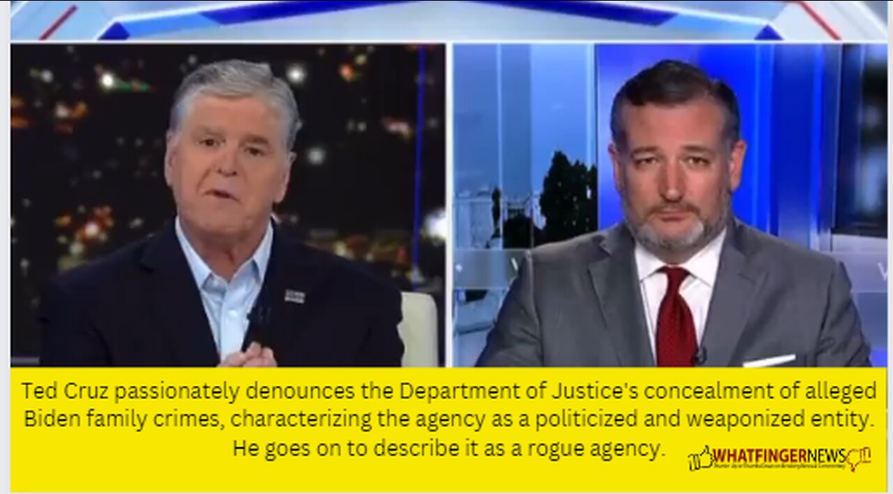 Ted Cruz passionately denounces the Department of Justice's concealment of alleged Biden