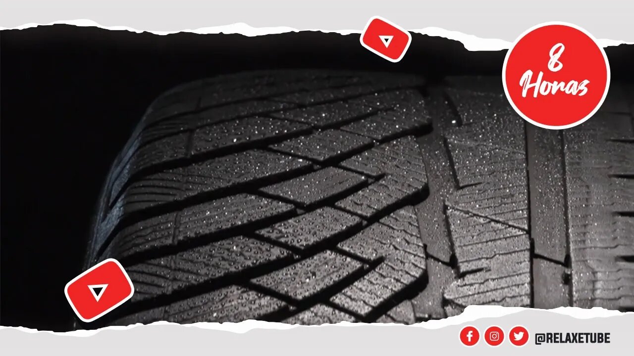 🎧 RUÍDO DE PNEU MOLHADO EM ESTRADA ENCHARCADA EM DIA DE CHUVA 💧 SOM DE CHUVA E DE CONDUÇÃO 🕒 8 HORAS