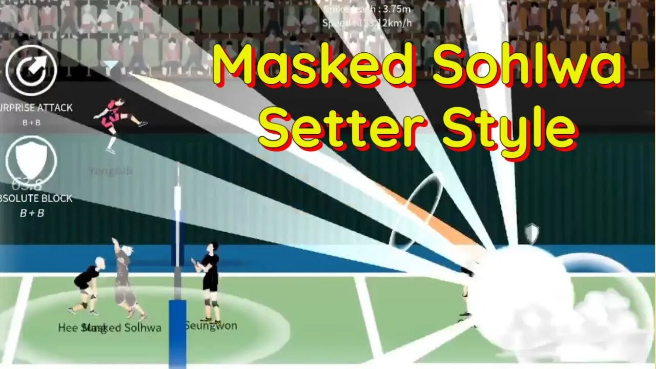 The Spike Volleyball - Testing CPU Masked Sohlwa's Setting Style - Looks Improved!