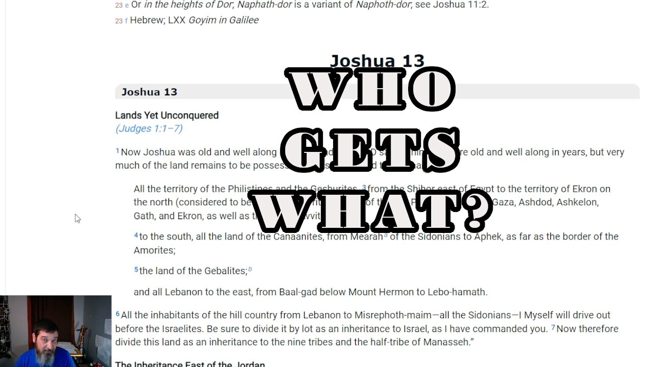 Dividing the Holy Land Joshua 13-20