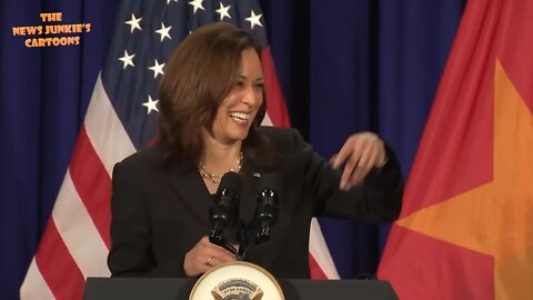 VP Harris laughs when a reporter says the next question will be on Afghanistan.