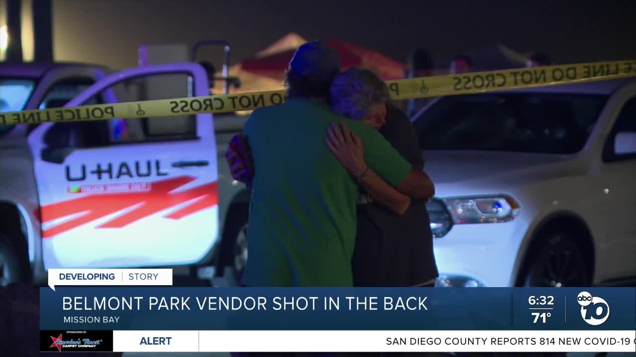 Belmont Park vendor shot in the back