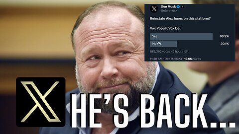 Alex Jones Coming Back To Twitter/X??