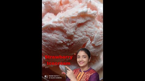 Strawberry Icecream at home. ..