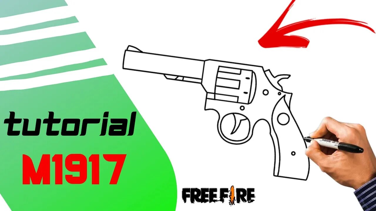 Como Desenhar a Arma M1917 do Free Fire