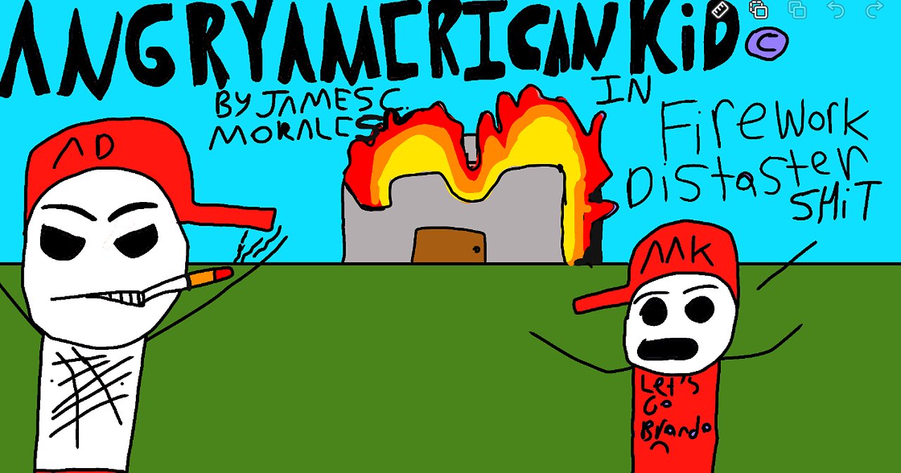 Angry American Kid in Firework Distaster by James C. Morales