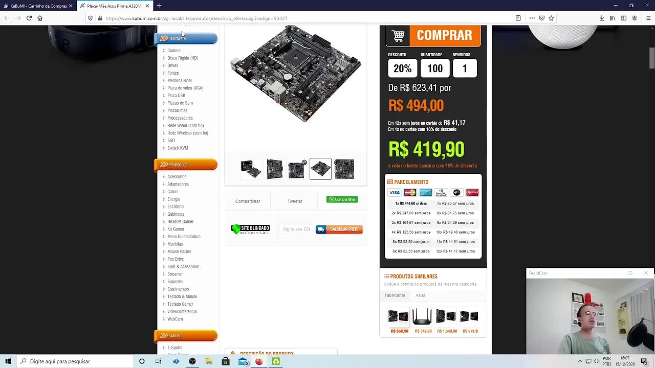 Ryzen 3 2200 custo benefício no Brasil, Kabum.