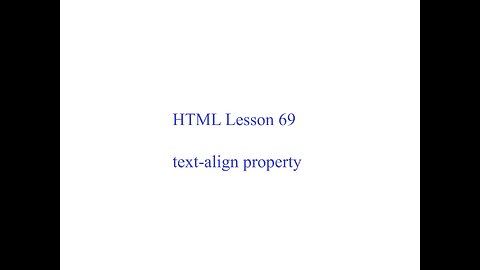HTML Lesson 69
