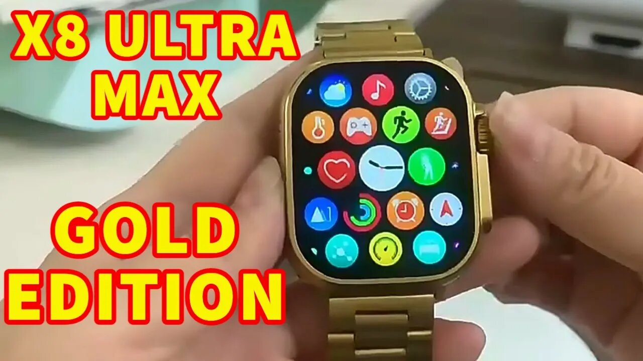 X8 Ultra Max Gold Edition 2023 Compass Smart Watch Series 8 Temperatura Corporal NFC