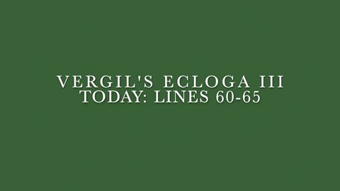 Vergil Ecloga III Lines 60–65