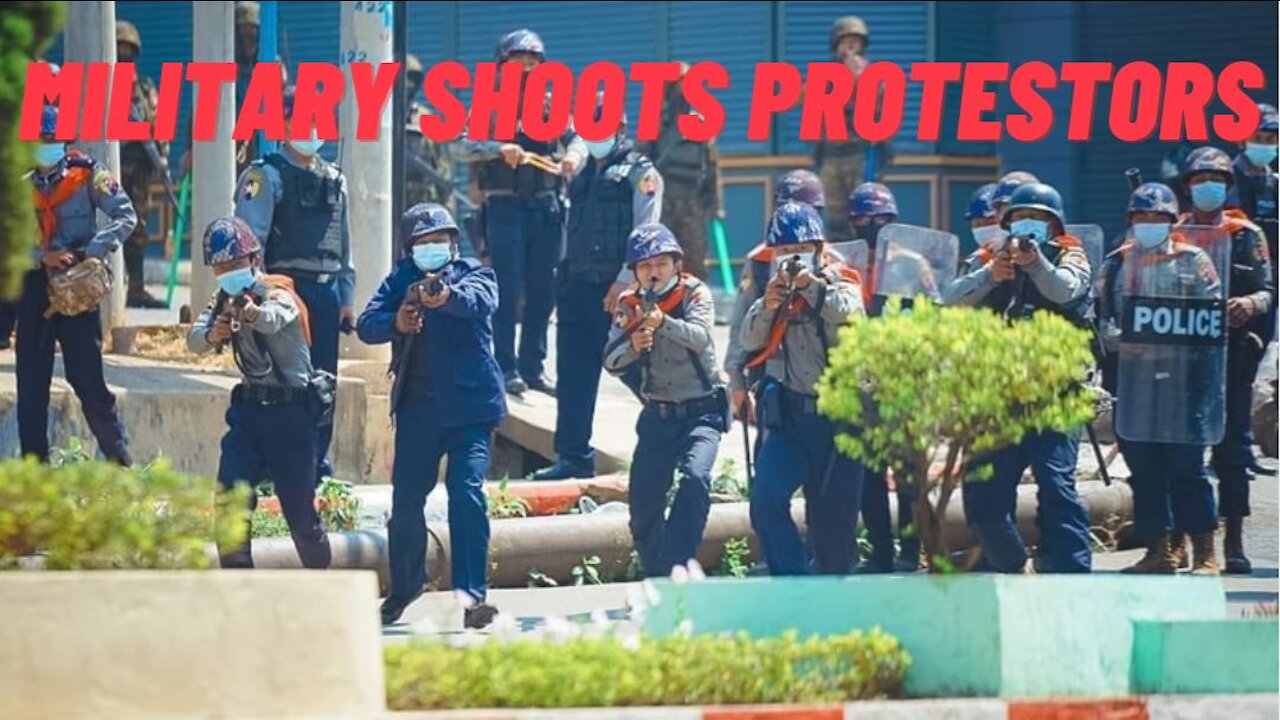 Myanmar Military Junta Shoots & Beats Protestors On Video