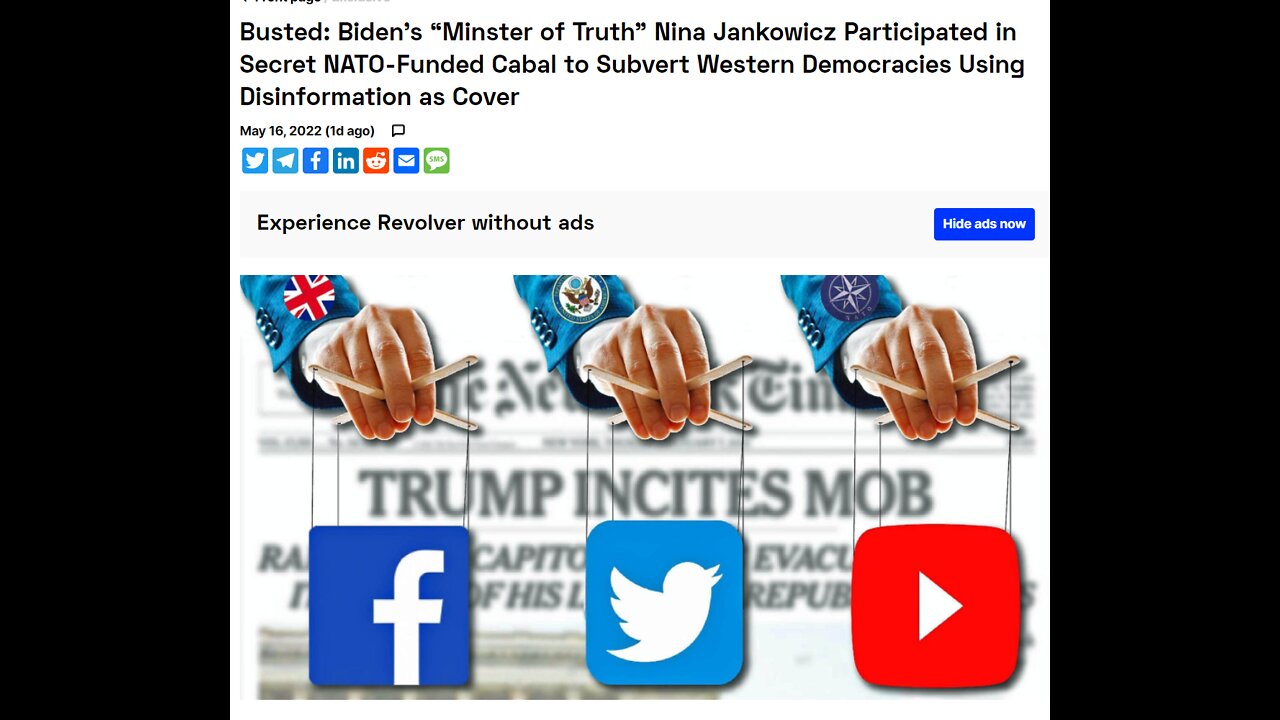 Busted: Biden’s “Minster of Truth” Nina Jankowicz Participated in Secret NATO-Funded Cabal