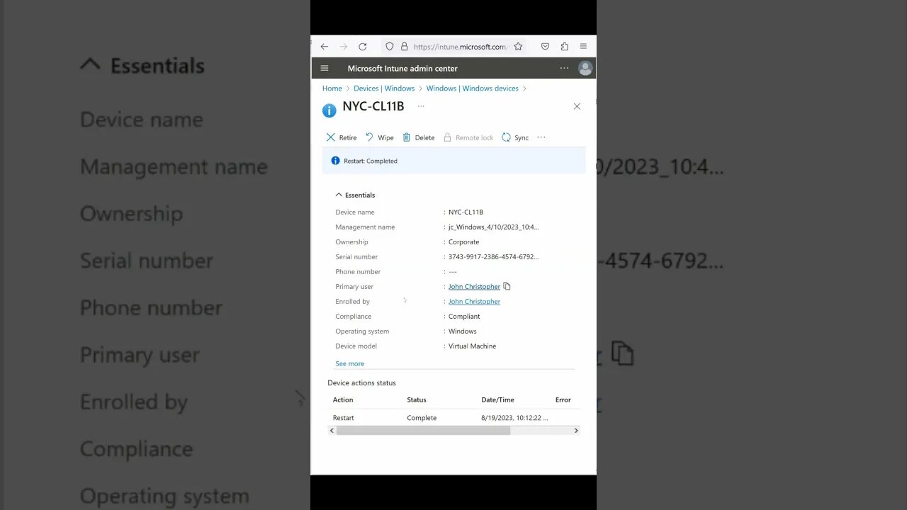 MD-102 tip #7 - Device Actions with Intune