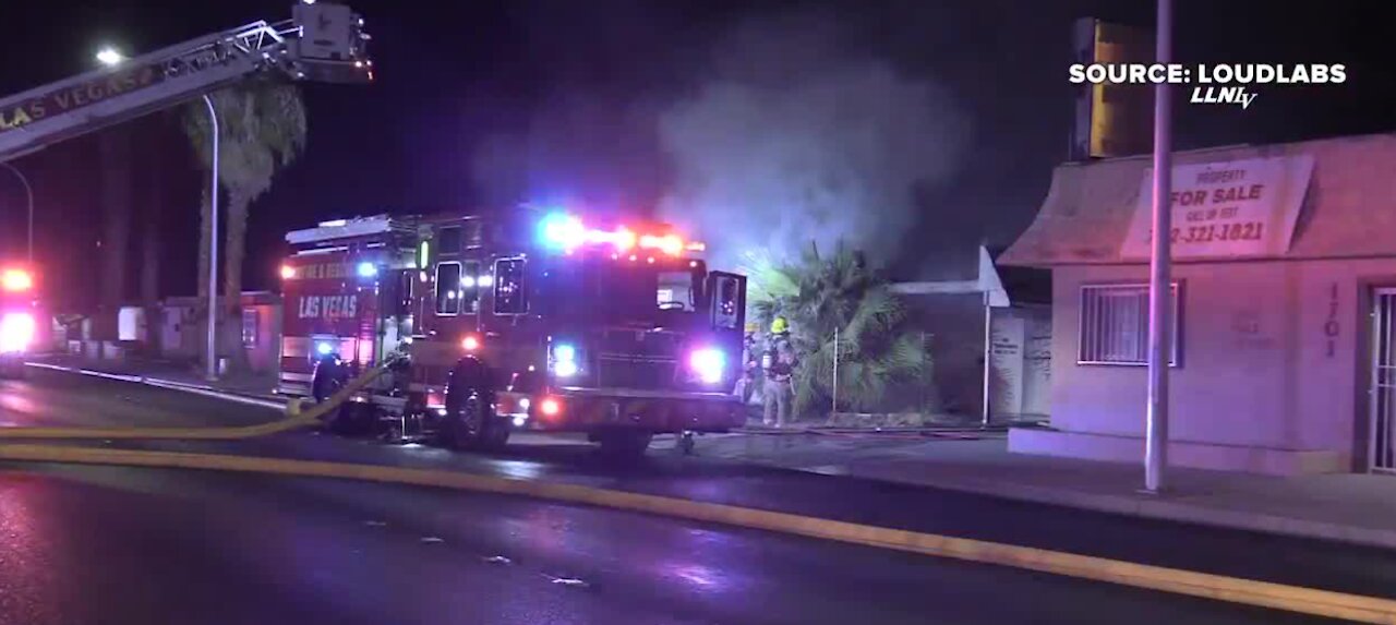 Fire in an abandoned Las Vegas building