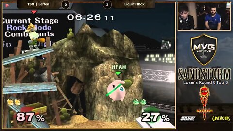 MVG Sandstorm: Singles Top 8 L8 - TSM | Leffen (Fox) vs. Liquid'HungryBox (Jigglypuff)