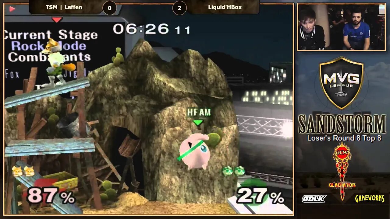 MVG Sandstorm: Singles Top 8 L8 - TSM | Leffen (Fox) vs. Liquid'HungryBox (Jigglypuff)