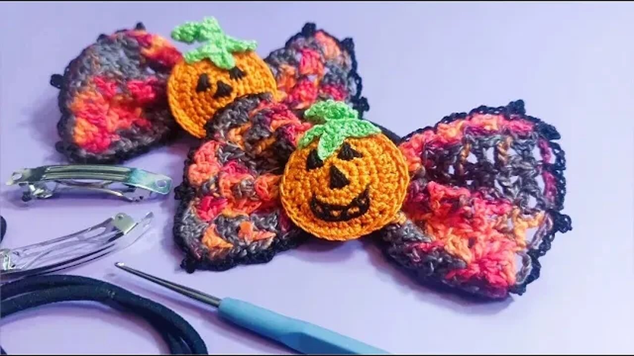 Crochet Jack o Lantern Halloween Hair Decorations (Easy, Quick! Fun!)