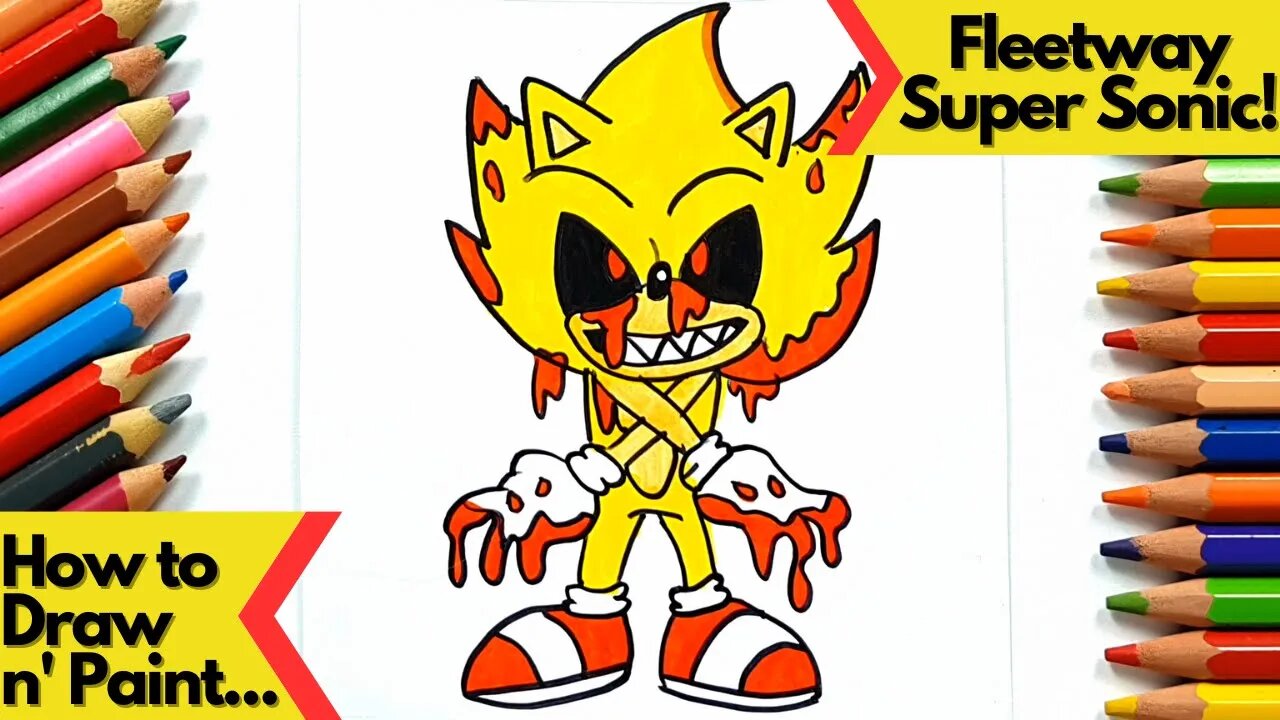 How to Draw and Paint Fleetway Super Sonic