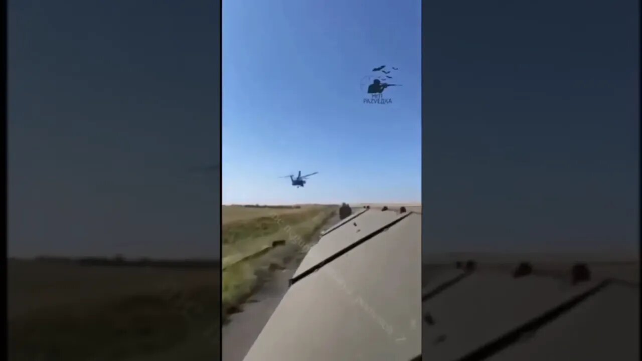 Attack Mi-28N accompanies a convoy of the Russian Armed Forces in the Kherson region