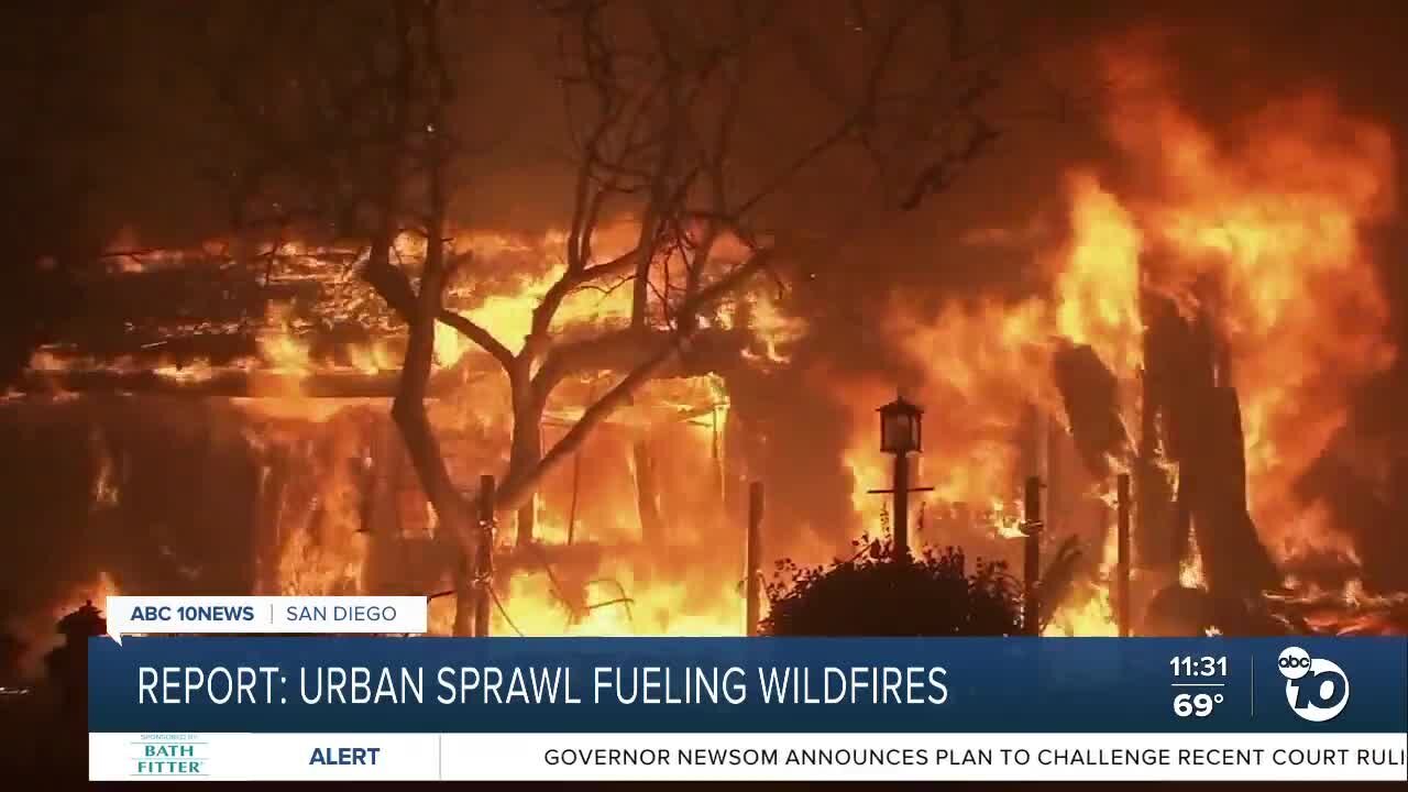 Report: Urban sprawl fueling wildfires