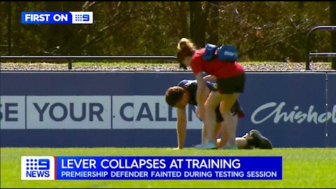 9News Australia: Several Premiership players struggled... one fainted during testing session