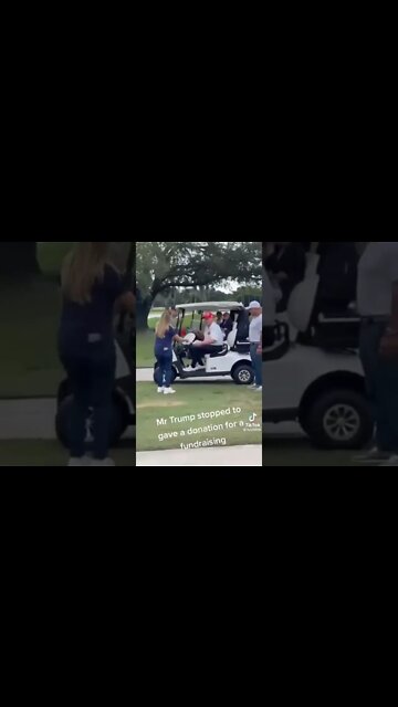 Trump stopped golf cart to give a donation to a school fundraiser