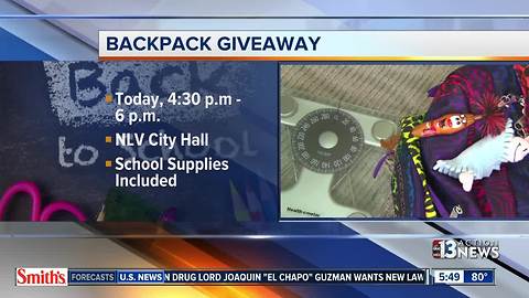 Backpack giveaway happening today