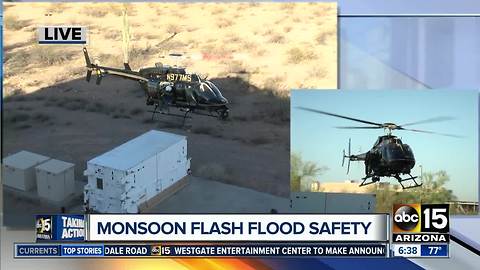 Crews demonstrate aerial rescue ahead of monsoon