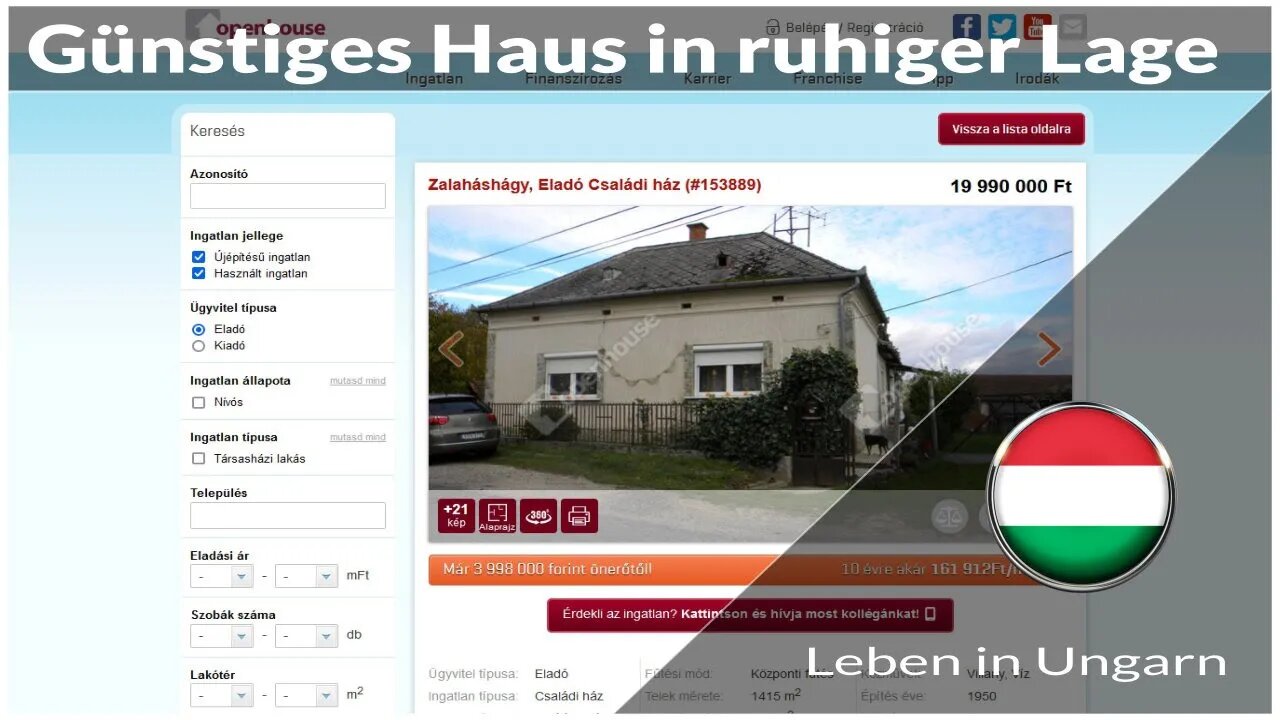 Günstiges Haus in ruhiger Lage - Leben in Ungarn