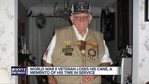 World War II veteran loses his cane, a momento of his time in service