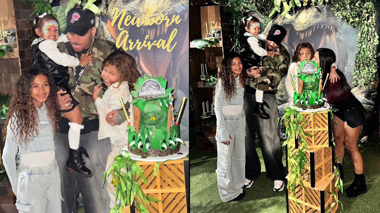 Chris Brown Has All His Kids At Son Aeko's 5th B-Day Party! 🦖