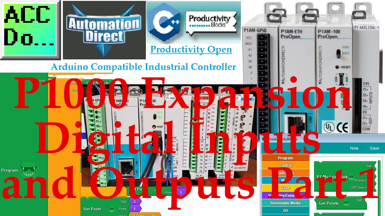 Productivity Open P1AM Industrial Arduino P1000 Expansion Digital Inputs and Outputs Part 1