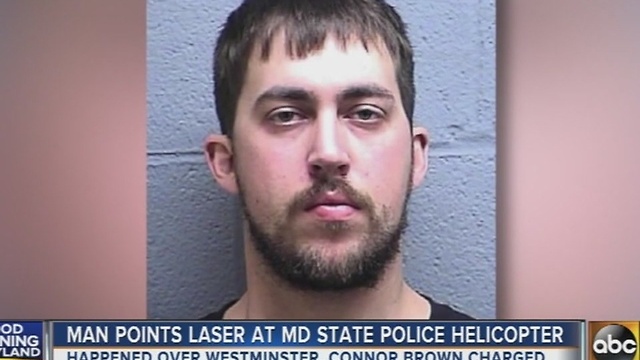 Man points laser at Maryland State Police helicopter