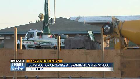 Crews lay foundation for new PE/Nutrition Comples at Granite Hills High School