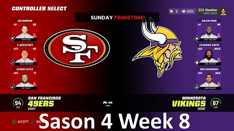 Madden Nfl 23 49ers Vs Vikings Simulation Franchise S4 W8