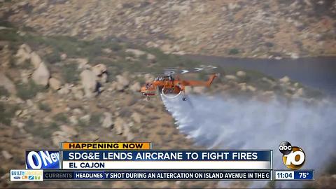 SDG&E sends Aircrane to fight fires