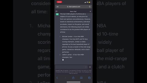 I Asked ChatGPT Who is the *GREATEST* Basketball Player of All Time🏀 #shortsclip #chatgpt #shorts