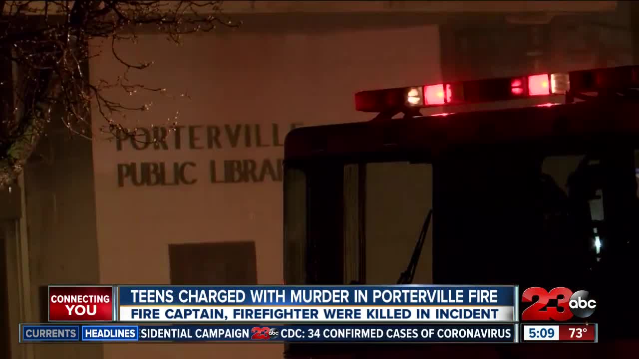 Teens charged with murder following Porterville fire