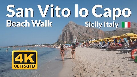 San Vito lo Capo Beach Walk 4k Sicily Italy 🇮🇹