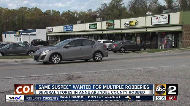 Man wanted after four robberies believed to be connected
