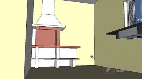 uma pequeno projeto de uma área de laser com churrasqueira