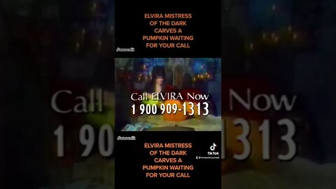 Elvira Mistress Of The Dark carves a pumpkin waiting for you to call #elvira #halloween #onoedit