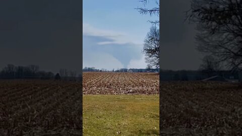 Walmart warehouse fire 20 miles away. Looks like tornado and is showing up on weather radar.