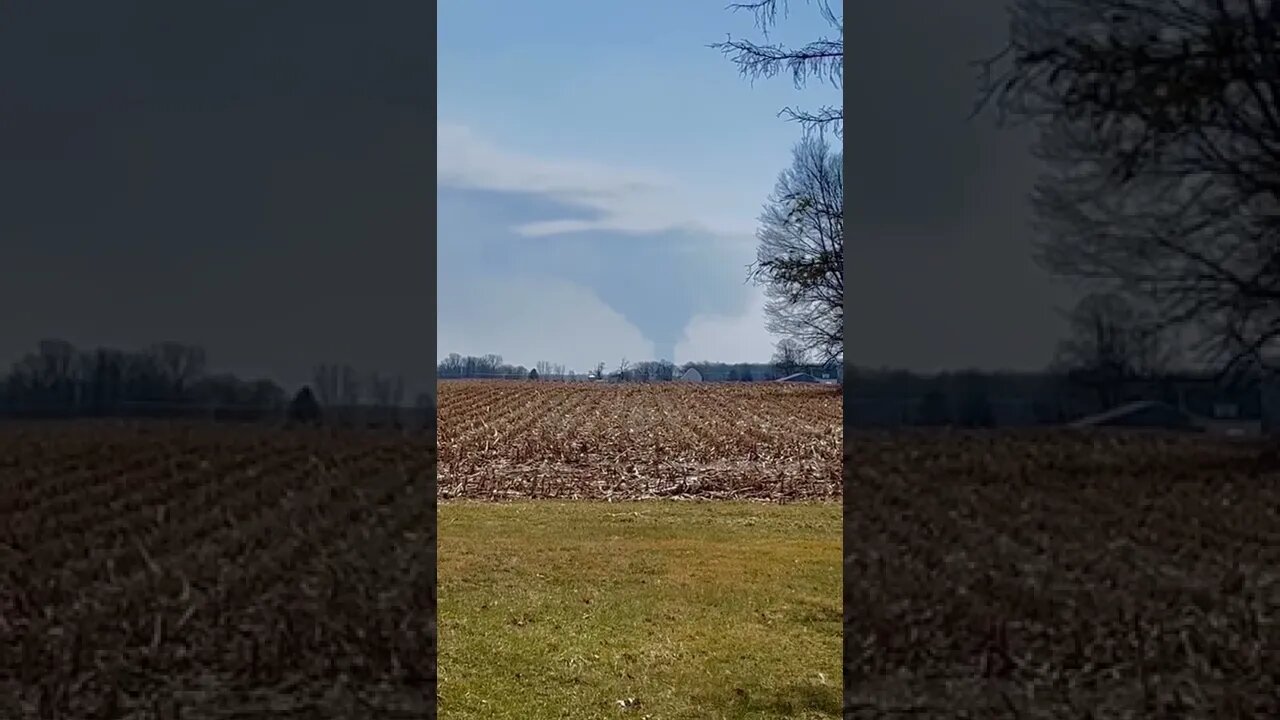 Walmart warehouse fire 20 miles away. Looks like tornado and is showing up on weather radar.