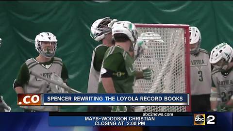 Spencer rewriting Loyola lacrosse record books